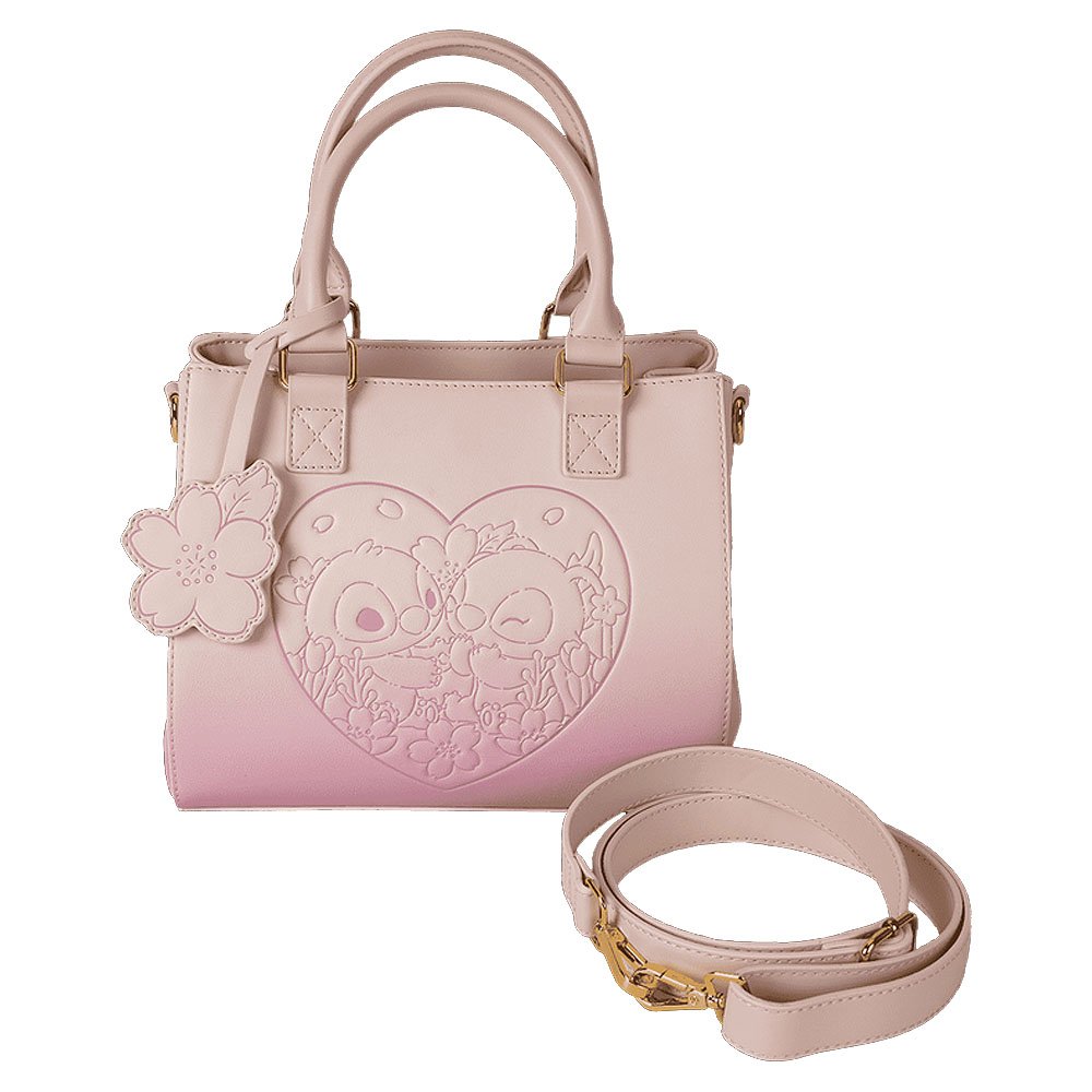 Loungefly x Stitch & Angel Cherry Blossom Heart Crossbody Bag