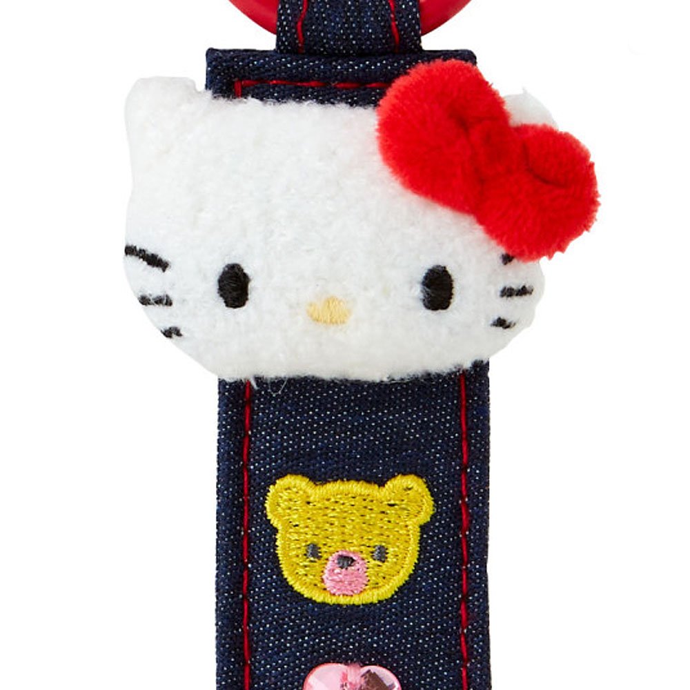 Sanrio Hello Kitty Logo Denim Plush Keychain