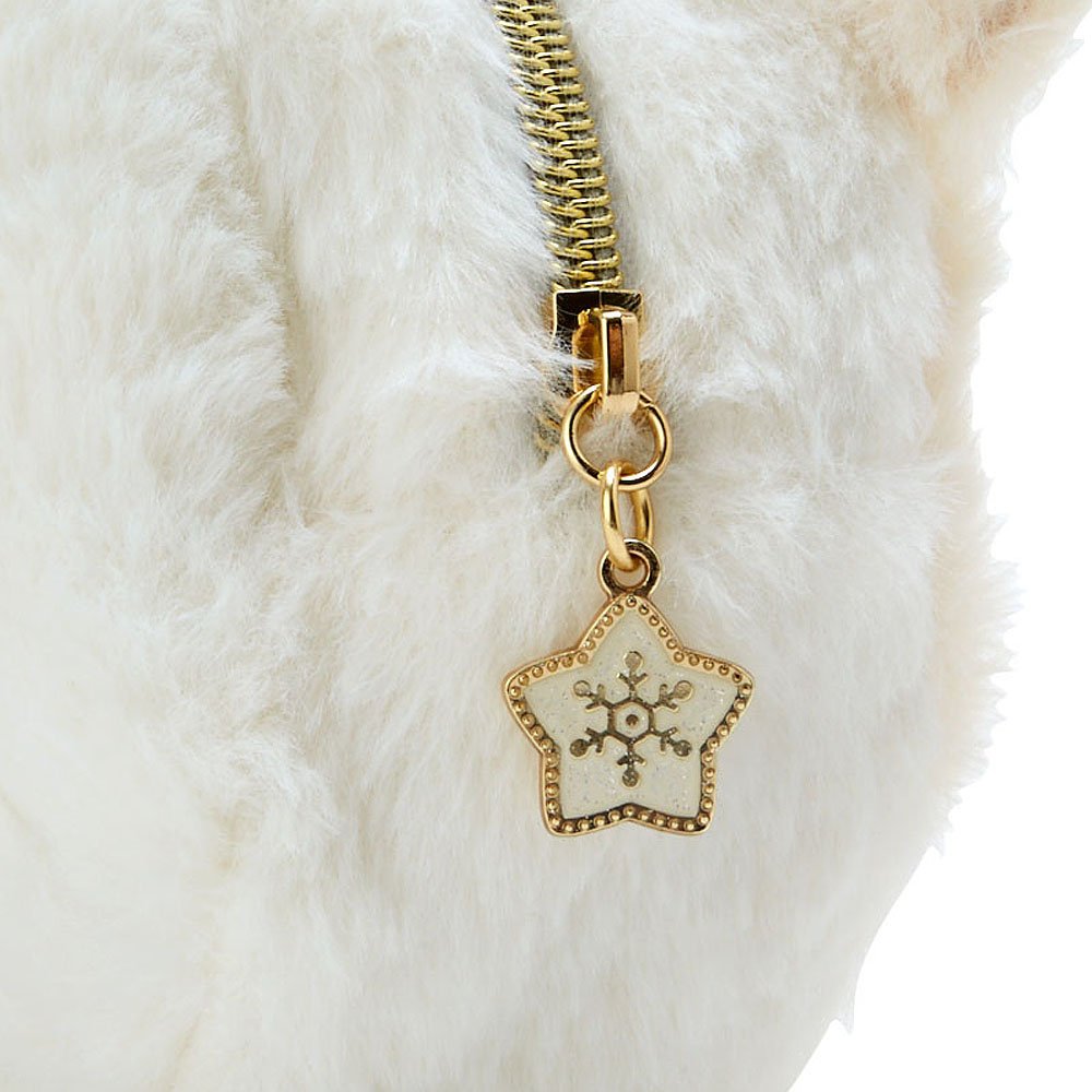 Kuromi Fluffy Plush Clutch: White Gold