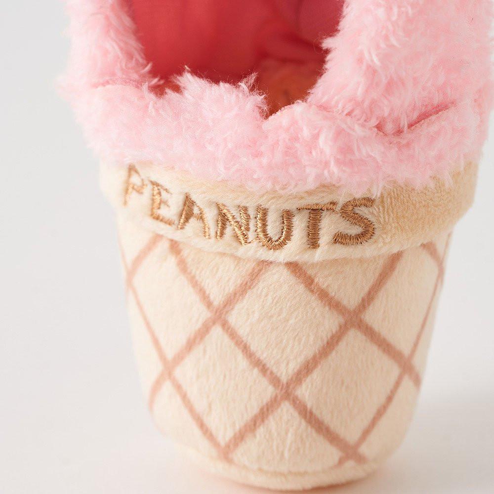 Peanuts Snoopy Strawberry Ice Cream Cone Plush Keychain