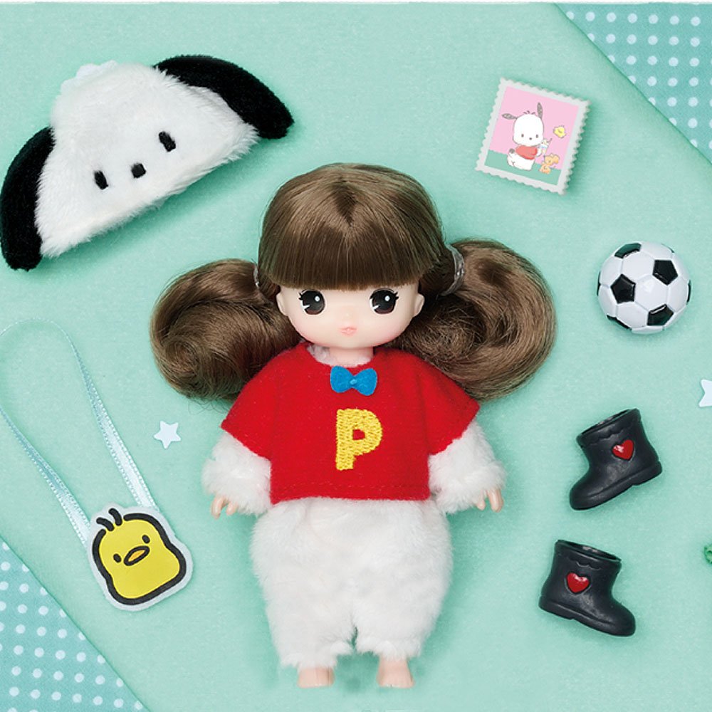 Cute Little Mimi doll in Sanrio Pochacco character-themed costume