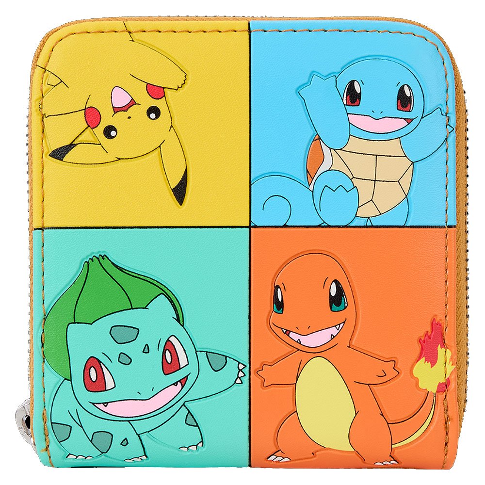 Loungefly x Pokémon Color Block Starters Zip Around Wallet