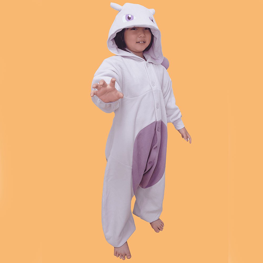 Pokemon Mewtwo Kids Costume Kigurumi Jumpsuit
