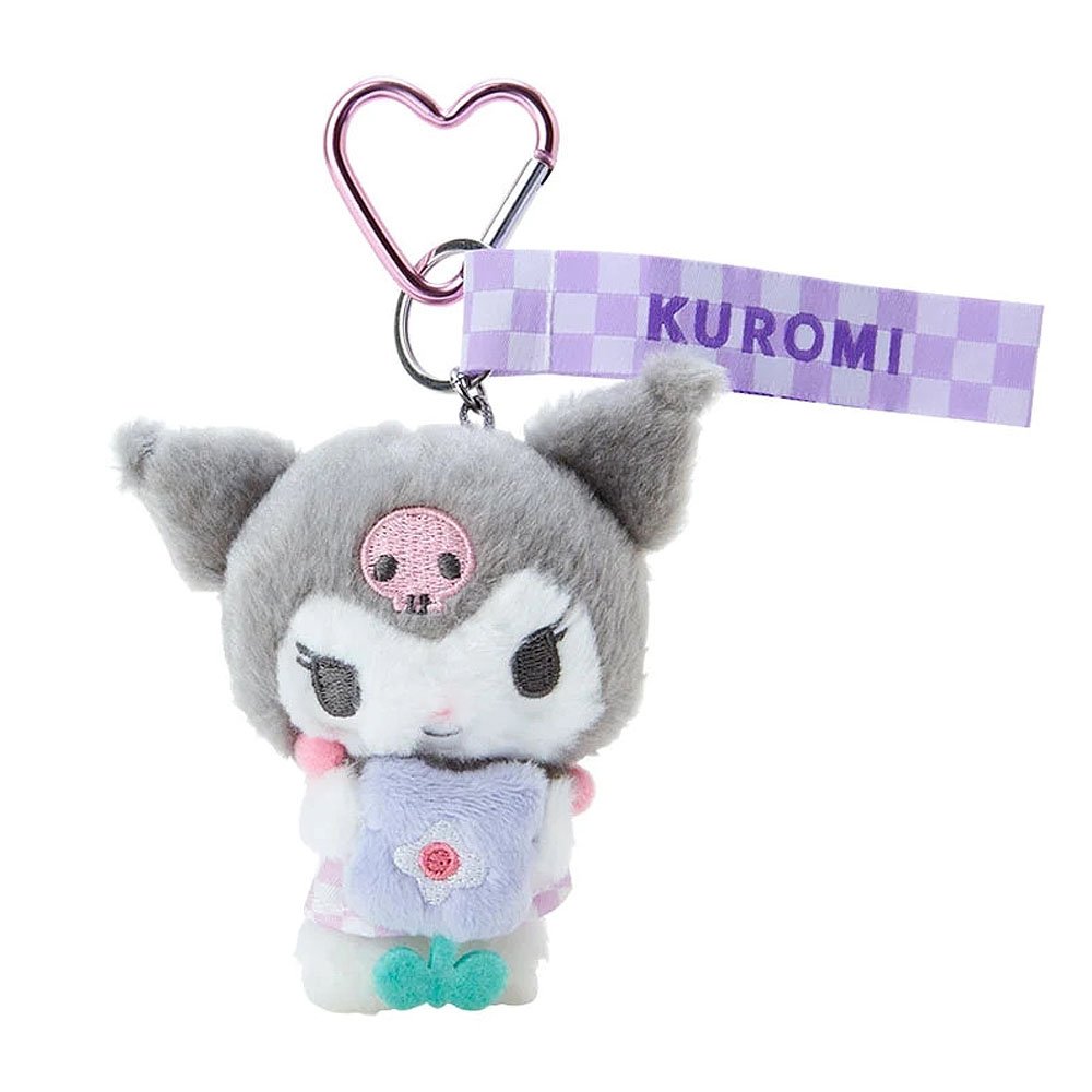 Sanrio Kuromi Plush Mascot Keychain :Pastel Check
