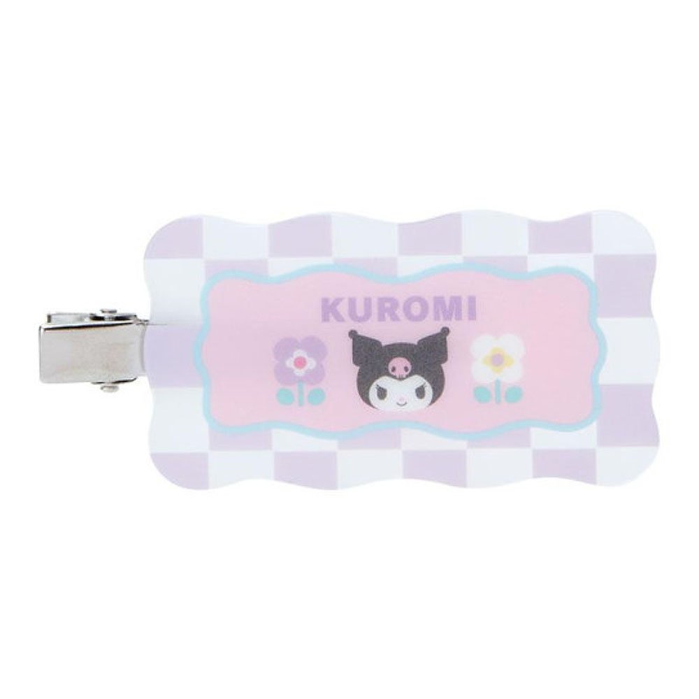 Kuromi Hair Clip Set :Pastel Check