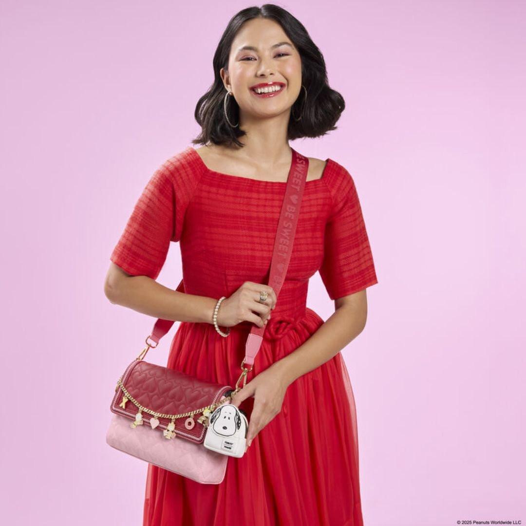 Loungefly x Peanuts Snoopy Valentine's Day Charm Crossbody Bag