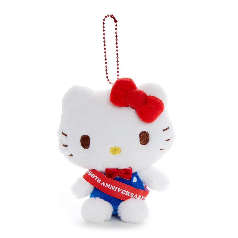 Hello Kitty 50th Anniversary Ribbon Mascot Keychain Plush