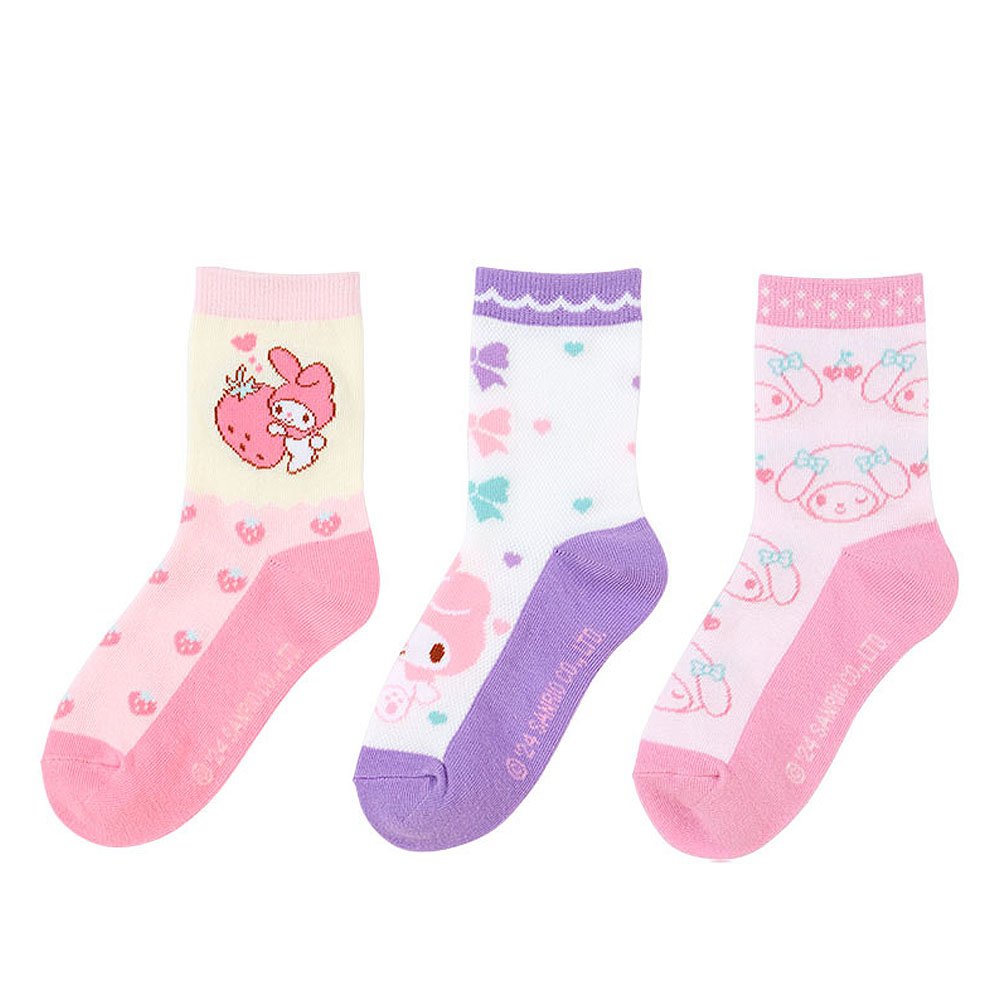 Sanrio My Melody 3Pair Sneaker Socks :Berry
