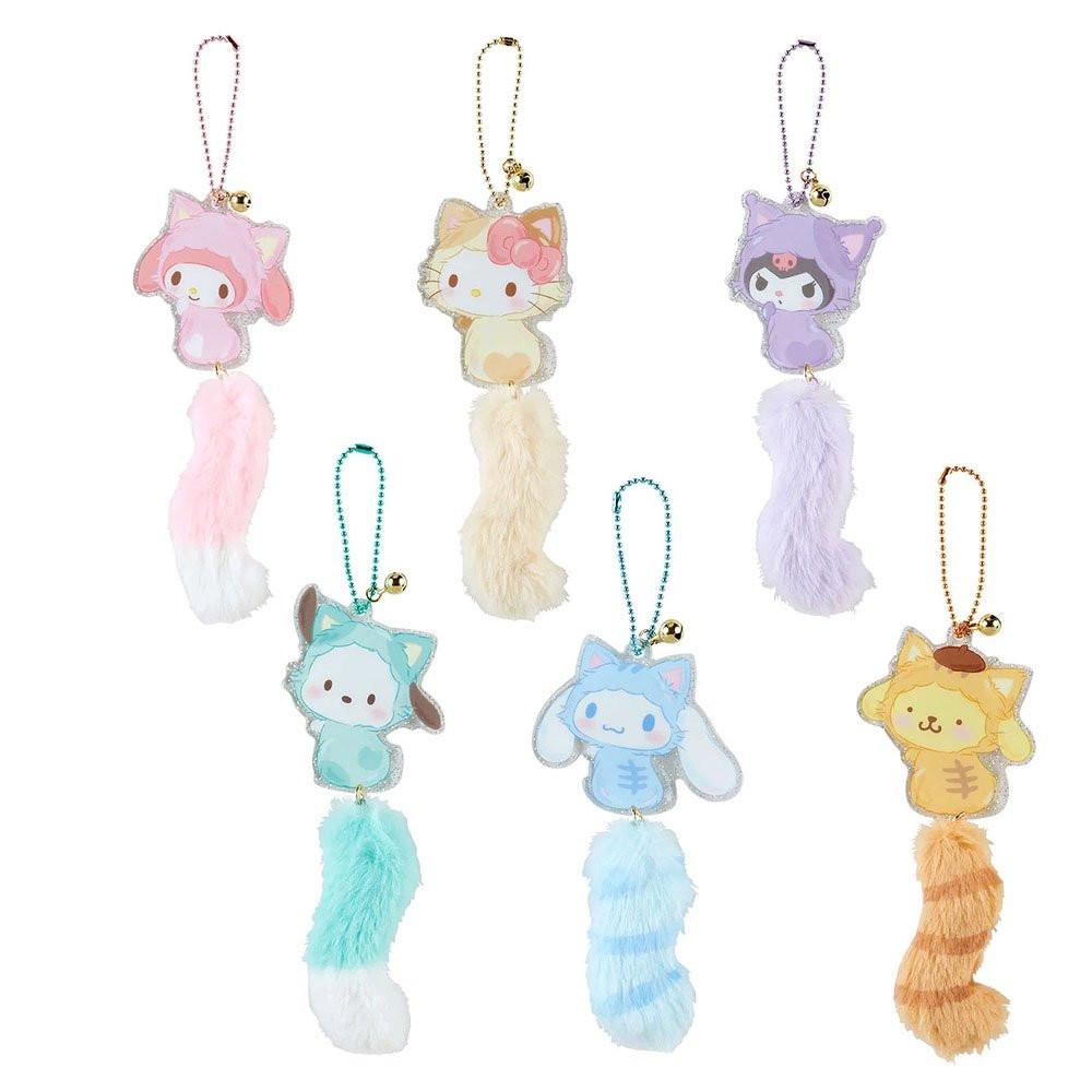 Sanrio Cat Acrylic Fur Tail Keyring