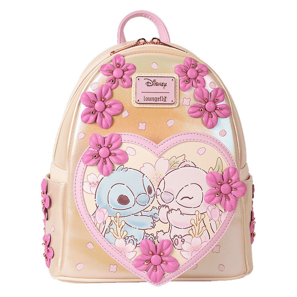 Loungefly x Stitch & Angel Cherry Blossom Heart Mini Backpack