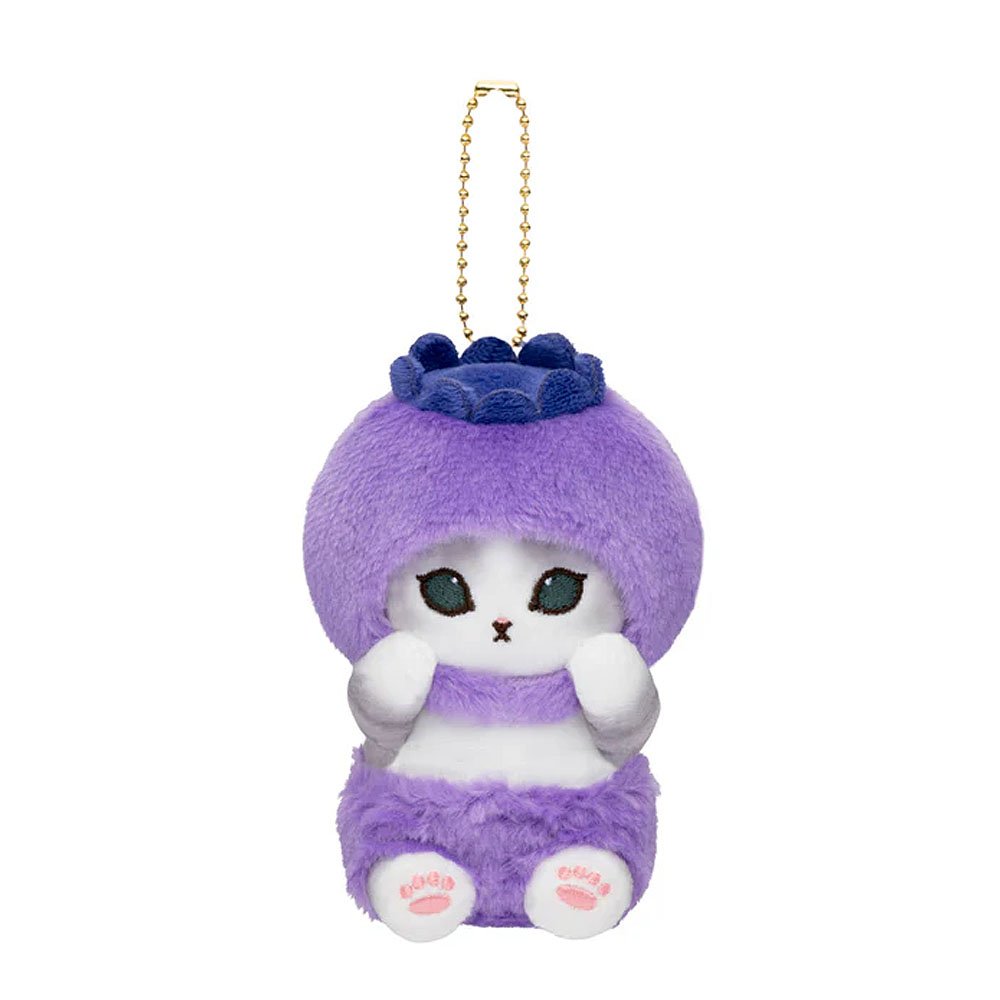 Mofusand Harvested Mascot Plush Keychain :Blue Berry