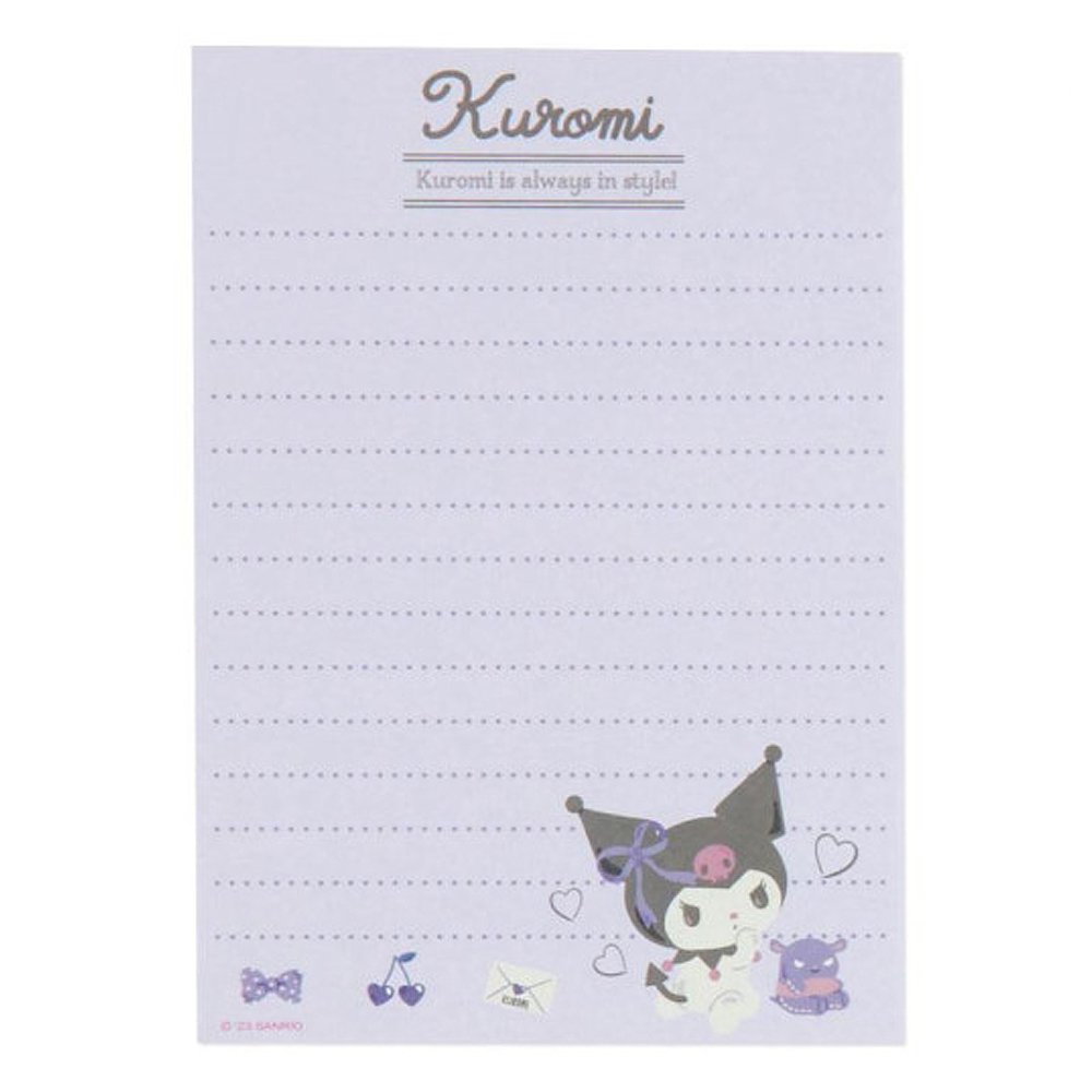 Kuromi Memo Pad & Sticker Set