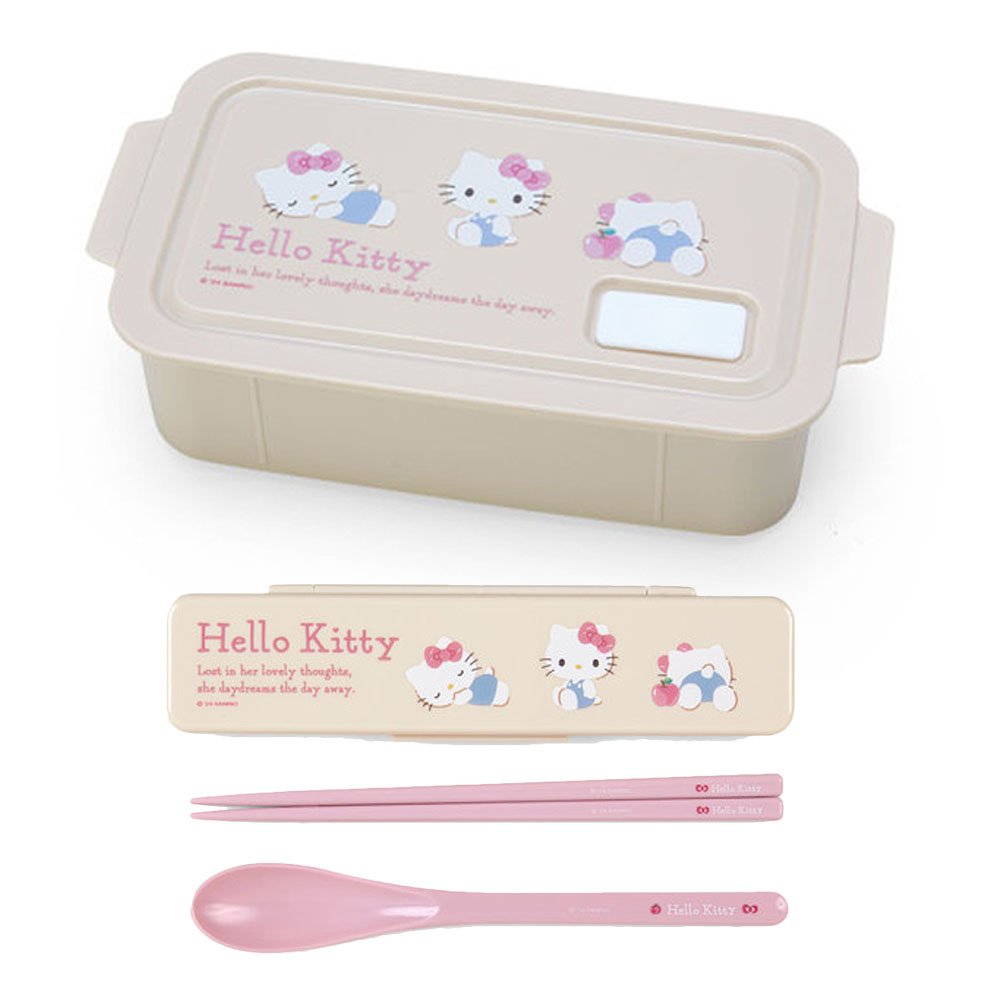 Hello Kitty Bento Box & Chopsticks & Spoon with Case Set