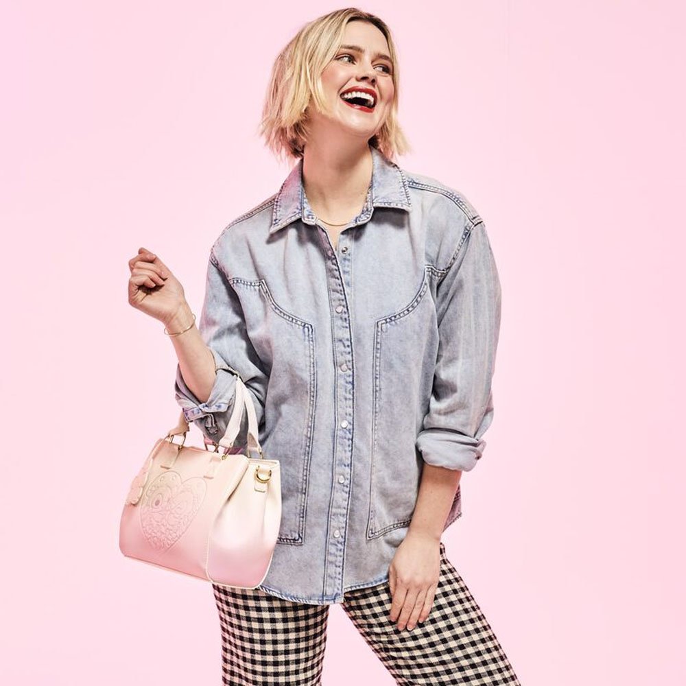 Loungefly x Stitch & Angel Cherry Blossom Heart Crossbody Bag