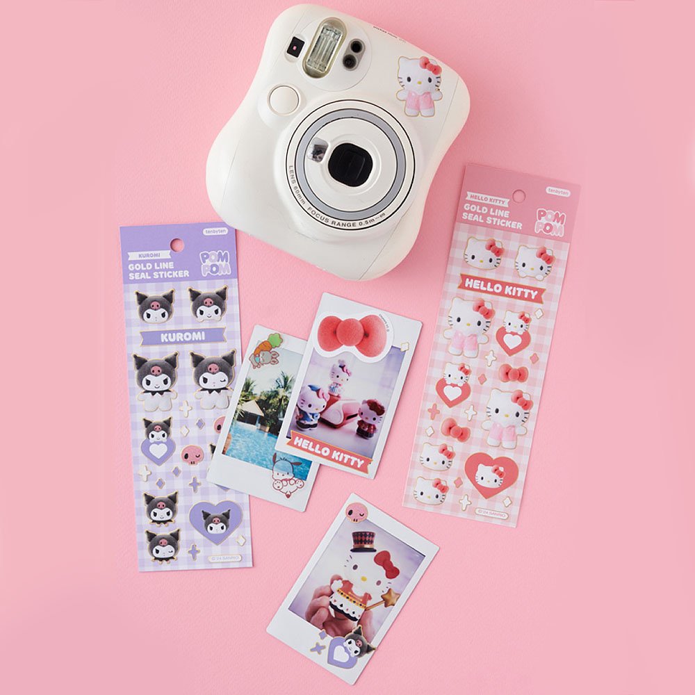 Sanrio Characters Gold Bolder Sticker :Pompom