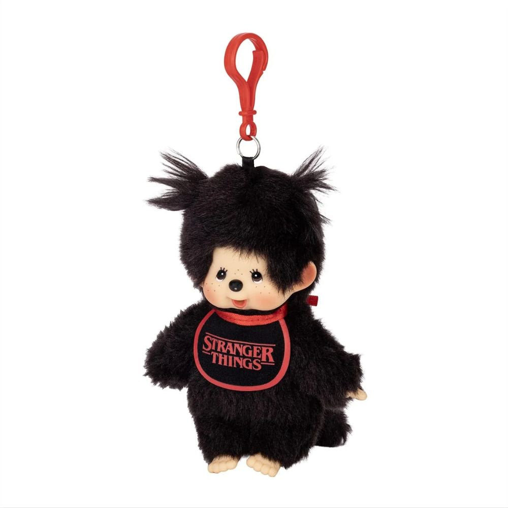 Monchhichi x Stranger Things Black Girl Bib Clip-On Mascot Plush Keychain