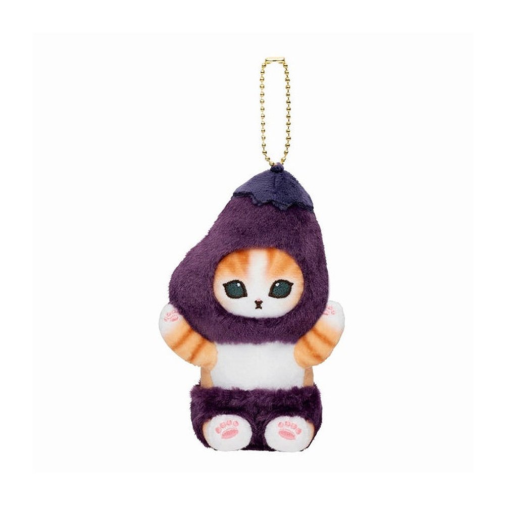 Mofusand Harvested Mascot Plush Keychain : Eggplant