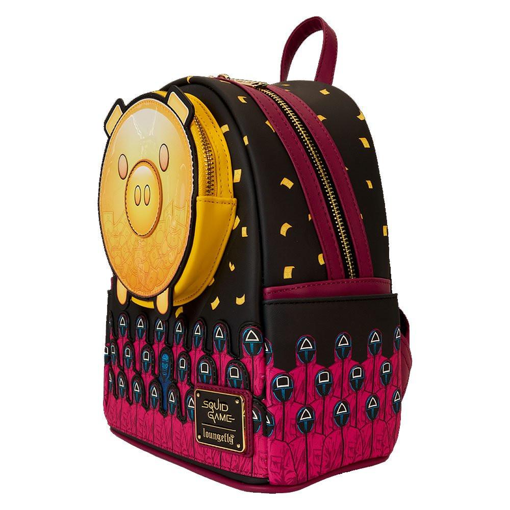 Loungefly x Squid Game Piggy Bank Masked Men Glow Mini Backpack