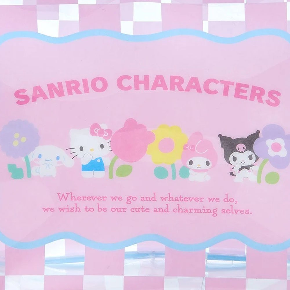Sanrio Characters PVC Pouch :Pastel Check