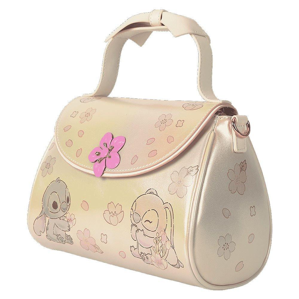 Loungefly x Stitch & Angel Cherry Blossom Bow Handle Crossbody Bag
