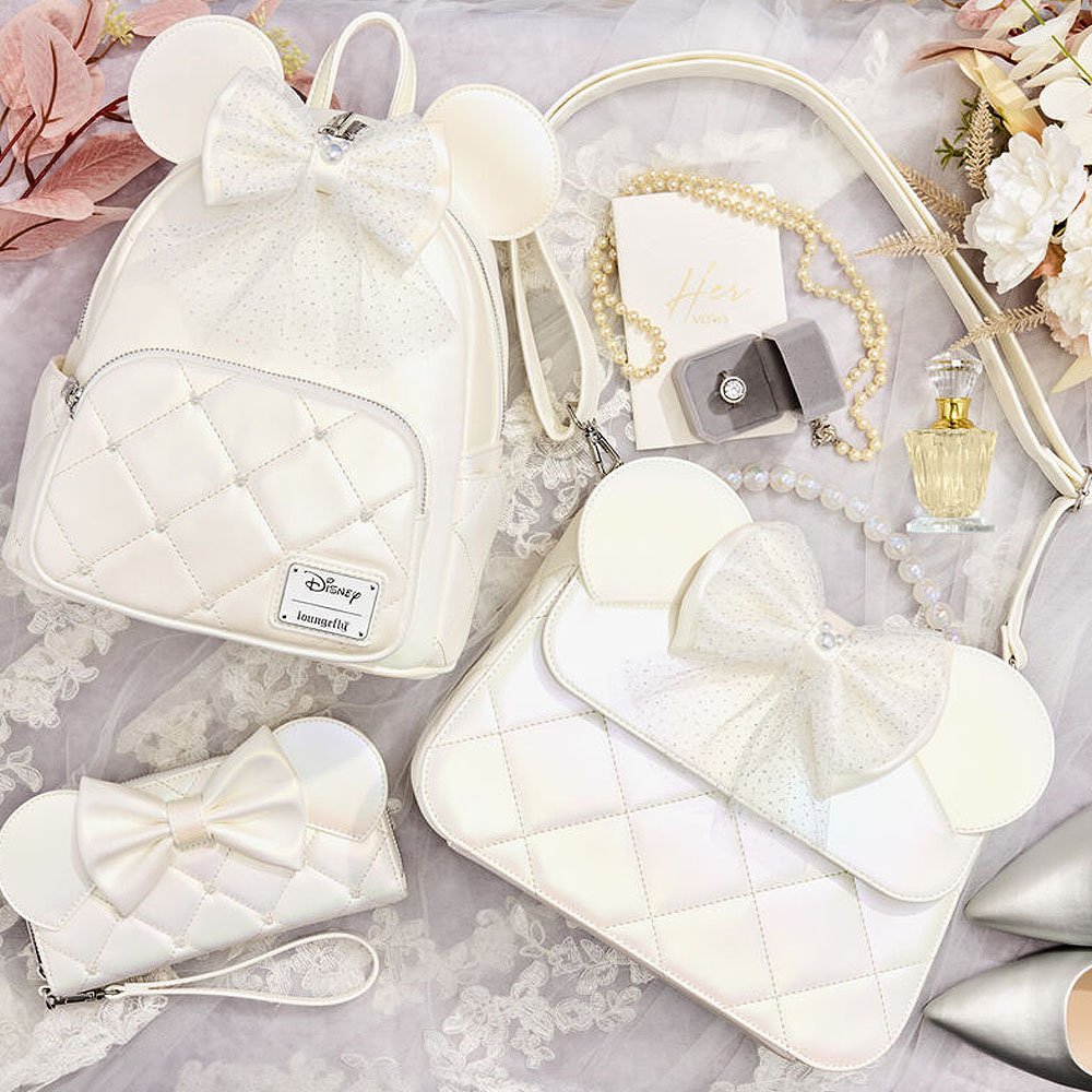 Loungefly x Minnie Mouse Iridescent Wedding Zip Around Wristlet Wallet