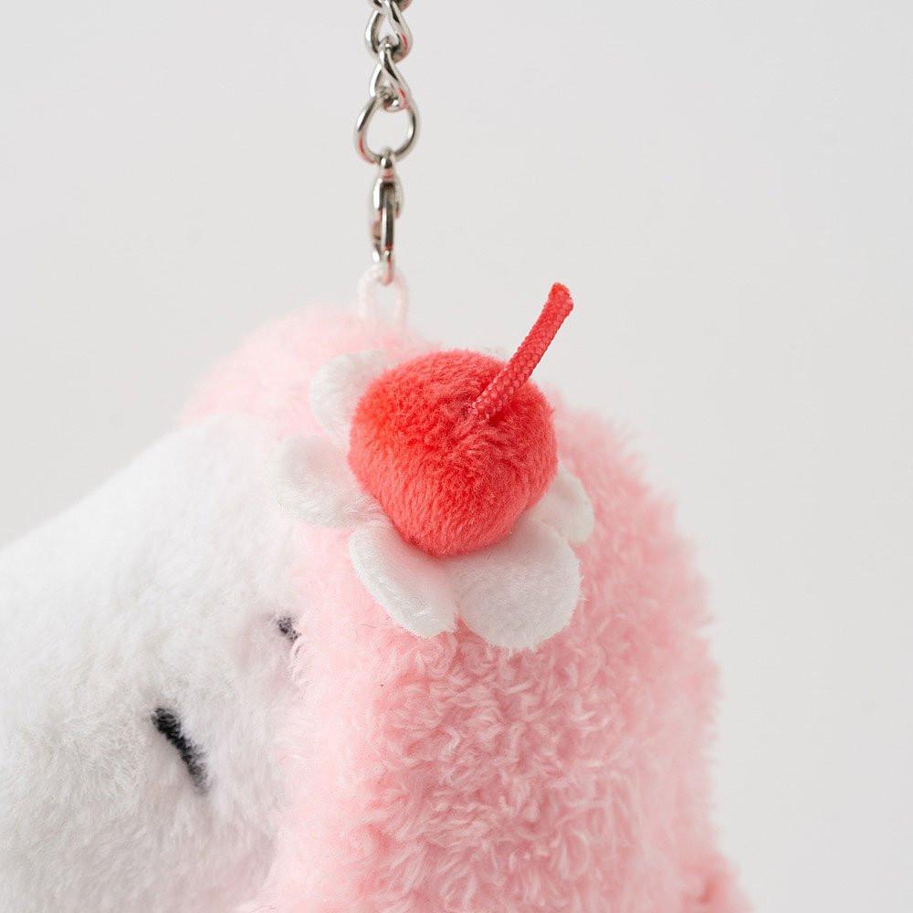 Peanuts Snoopy Strawberry Ice Cream Cone Plush Keychain