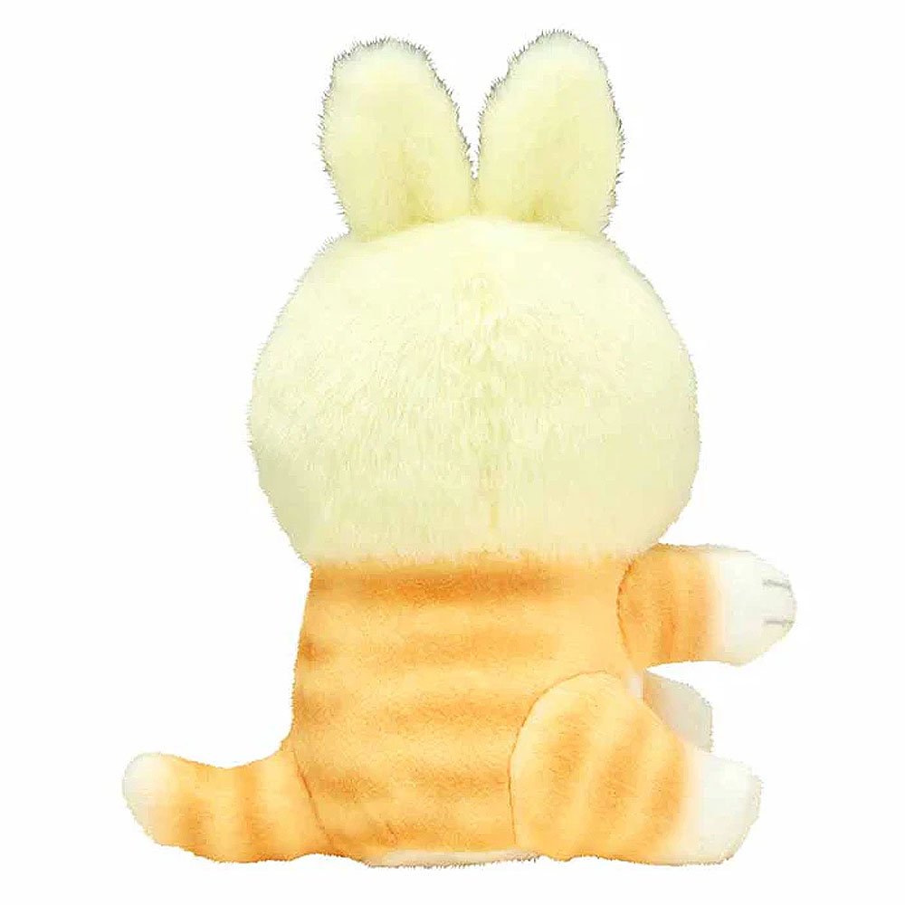 Cute Mofusand cat plush wearing bunny rabbit costume