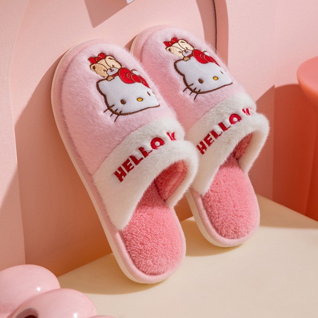 Sanrio Hello Kitty Two Tone Fur Slippers (Kids)