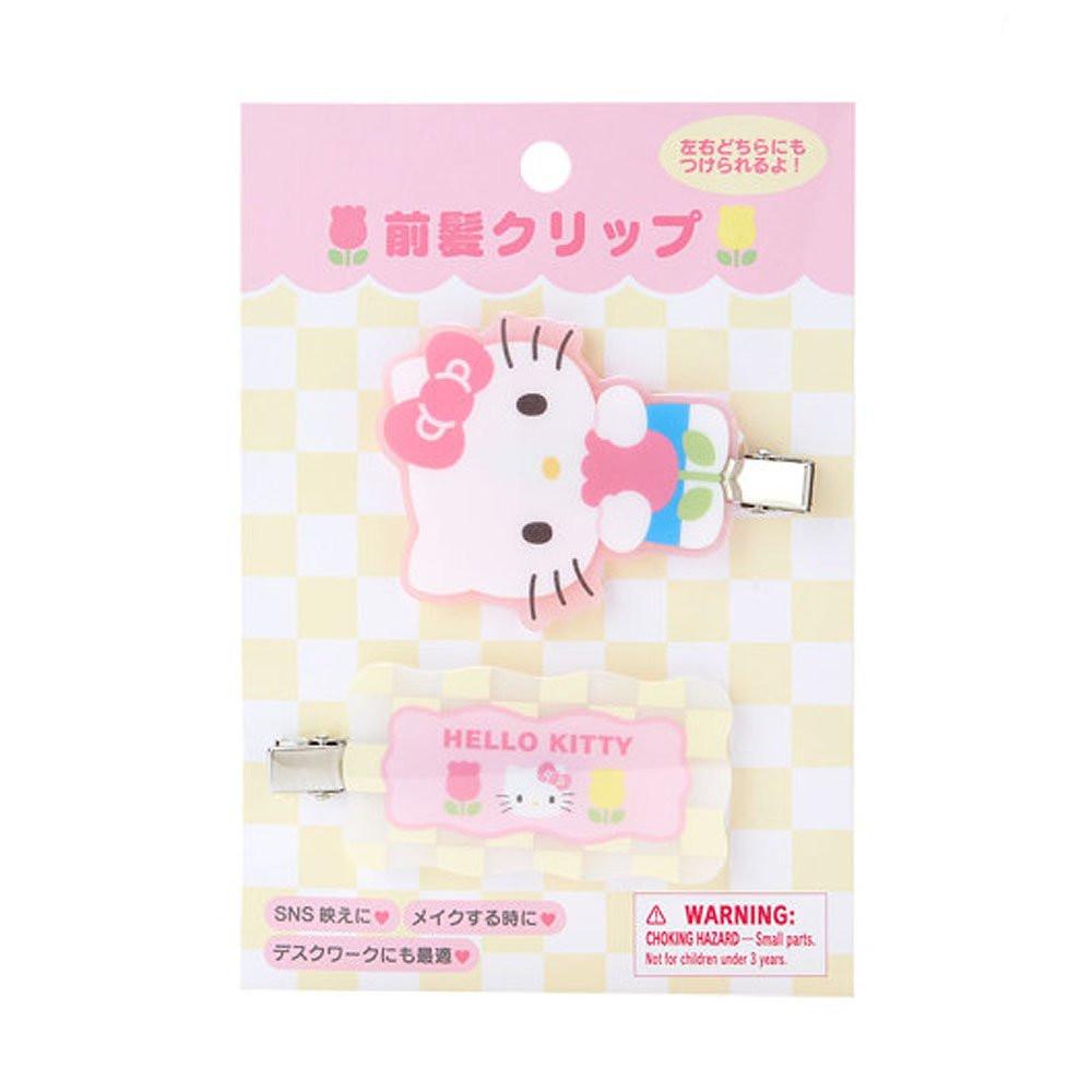 Hello Kitty Hair Clip Set :Pastel Check