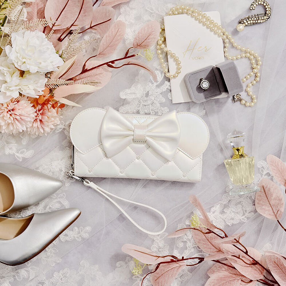 Loungefly x Minnie Mouse Iridescent Wedding Zip Around Wristlet Wallet