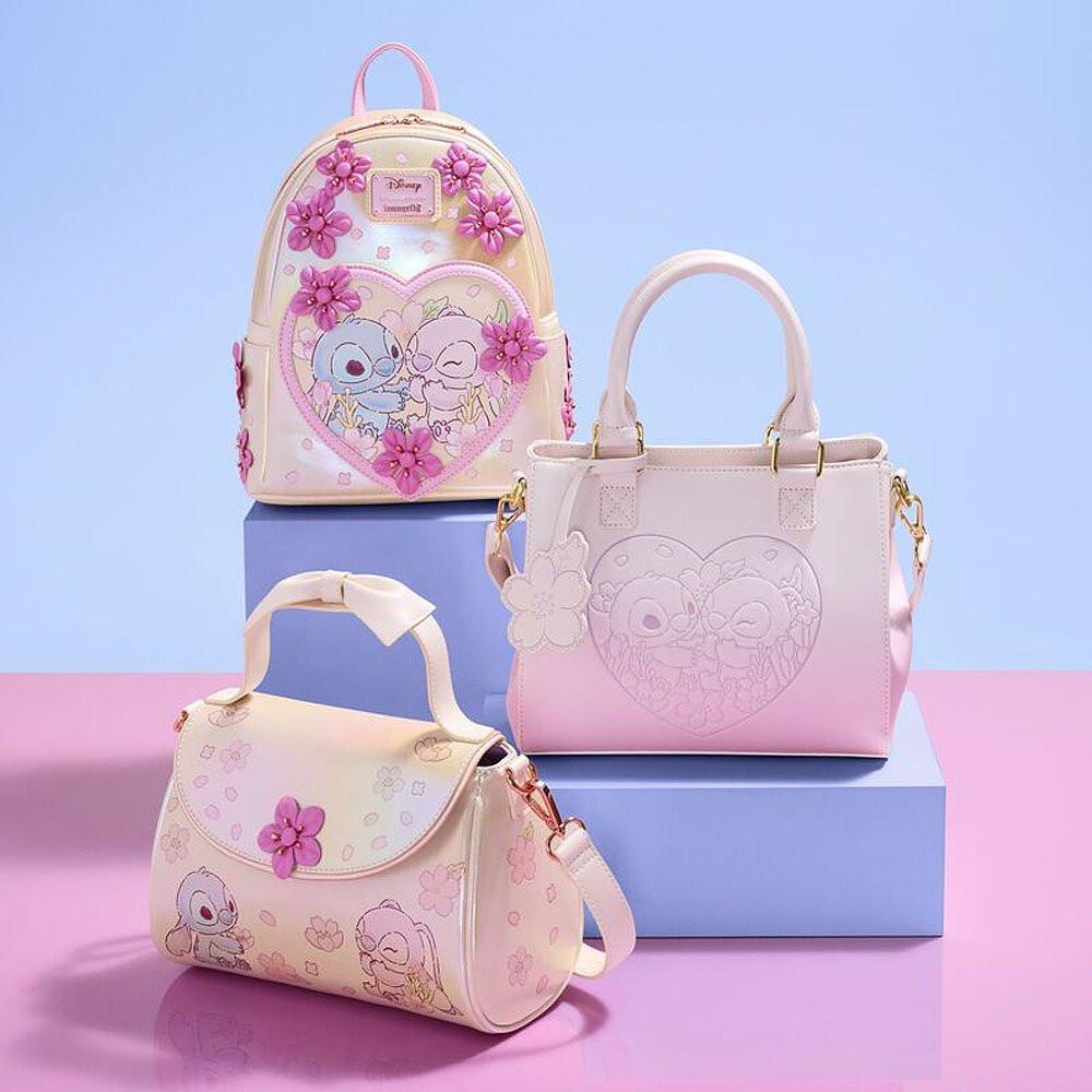 Loungefly x Stitch & Angel Cherry Blossom Bow Handle Crossbody Bag