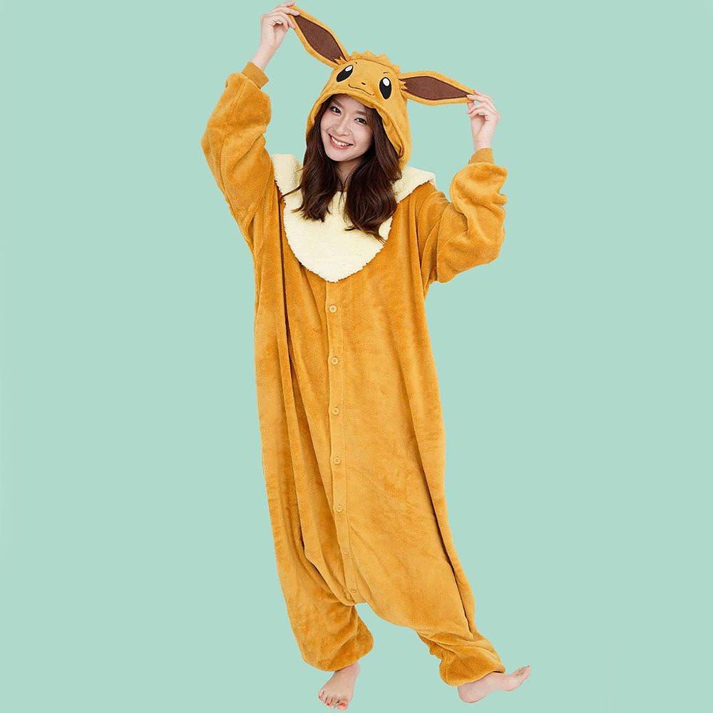 Pokemon Eevee Costume Kigurumi Jumpsuit