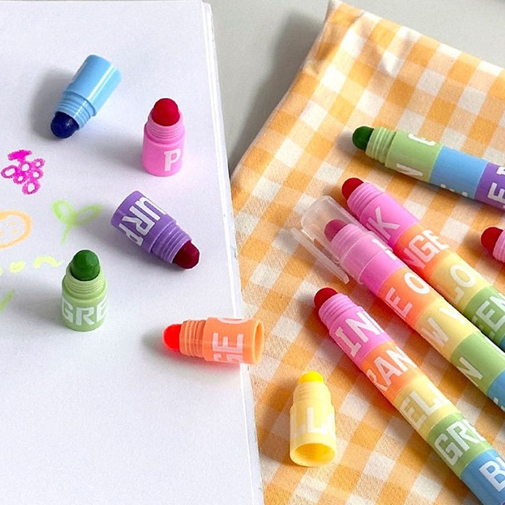 Block Crayon 6-Color Highlighter