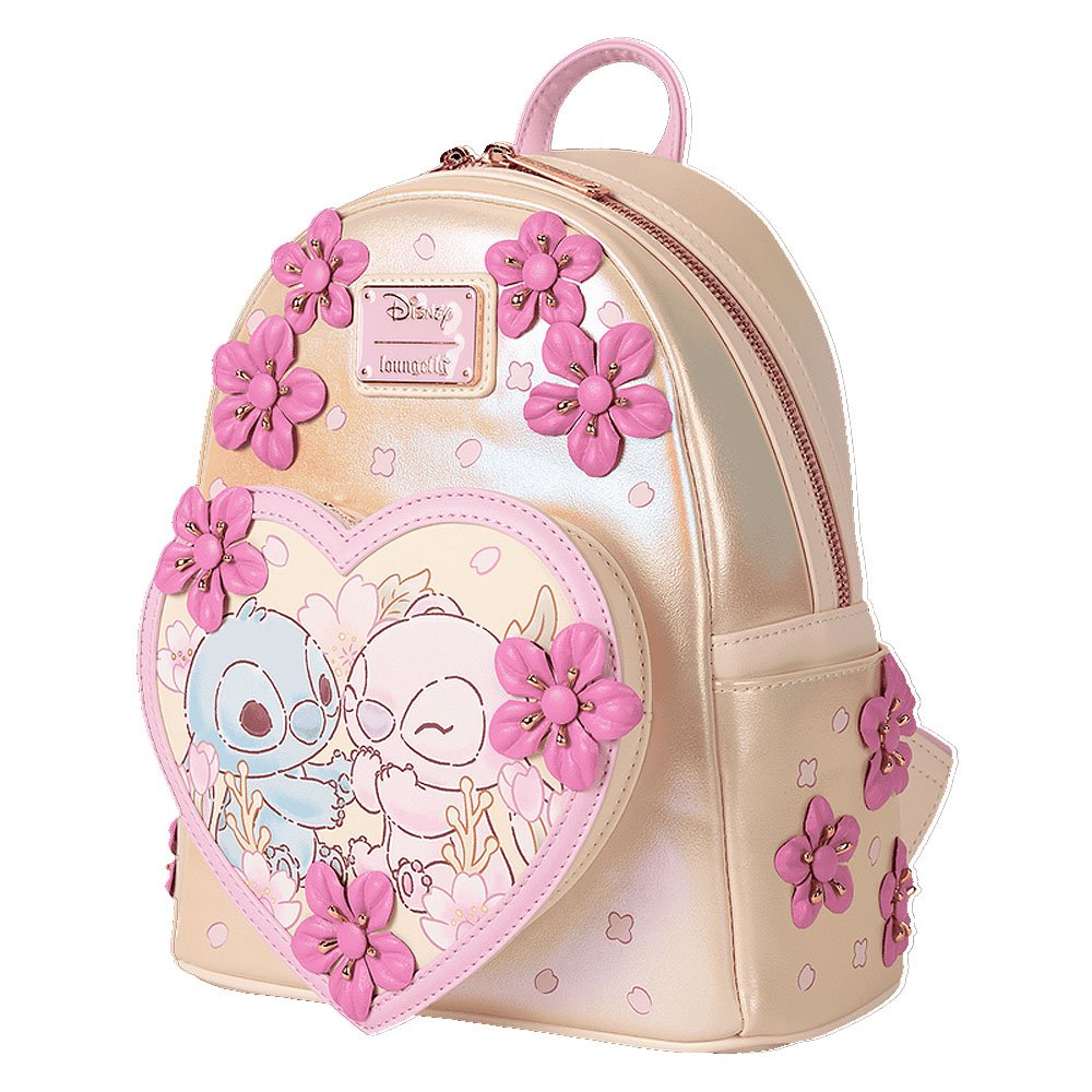 Loungefly x Stitch & Angel Cherry Blossom Heart Mini Backpack