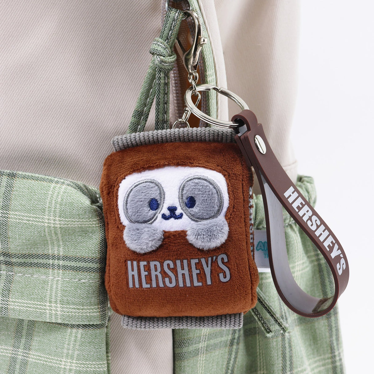 Anirollz x Hershey's Milk Chocolate Pandaroll Plush Strap Charm Keychain