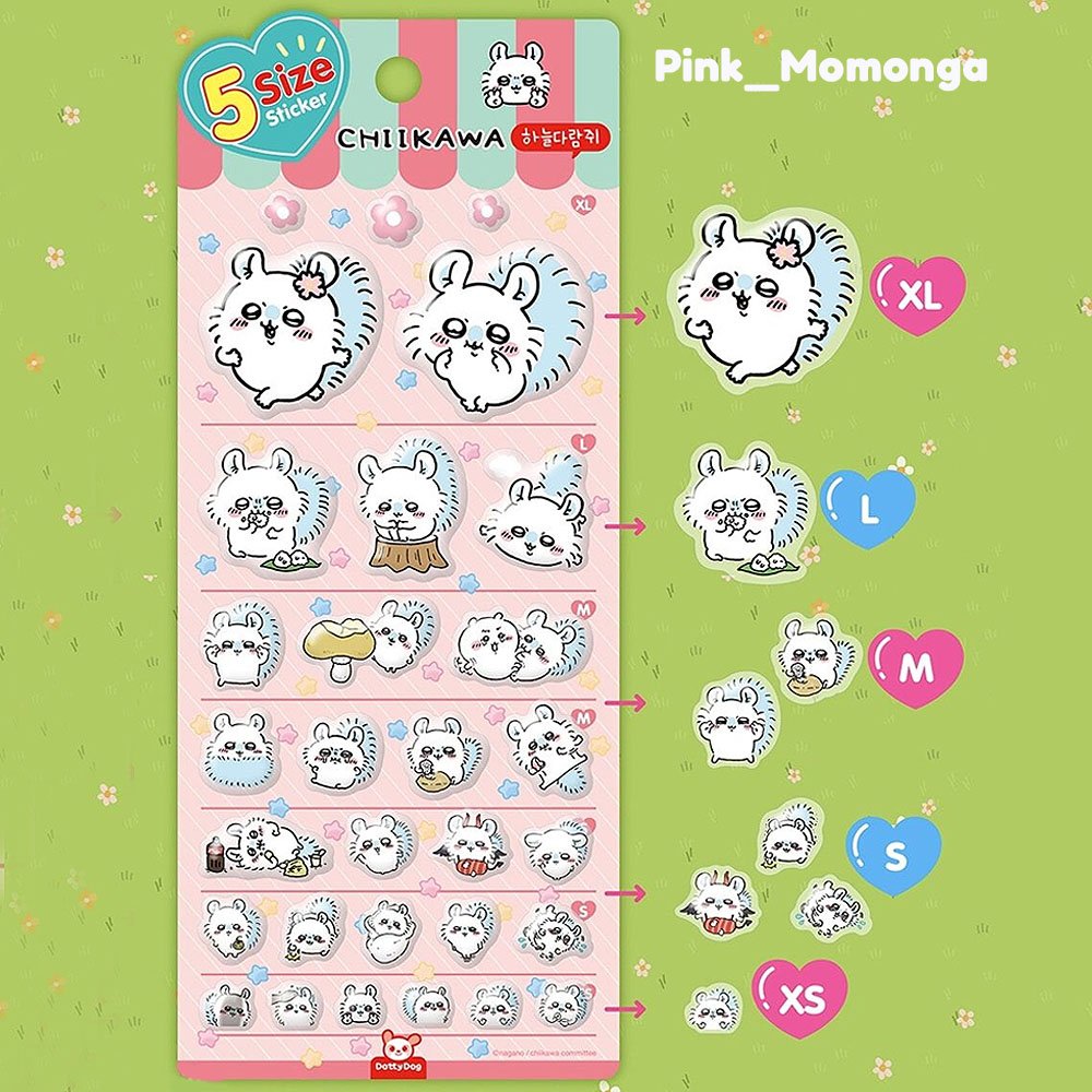 Chiikawa Momonga & Kuri-Manju 5 Size Sticker