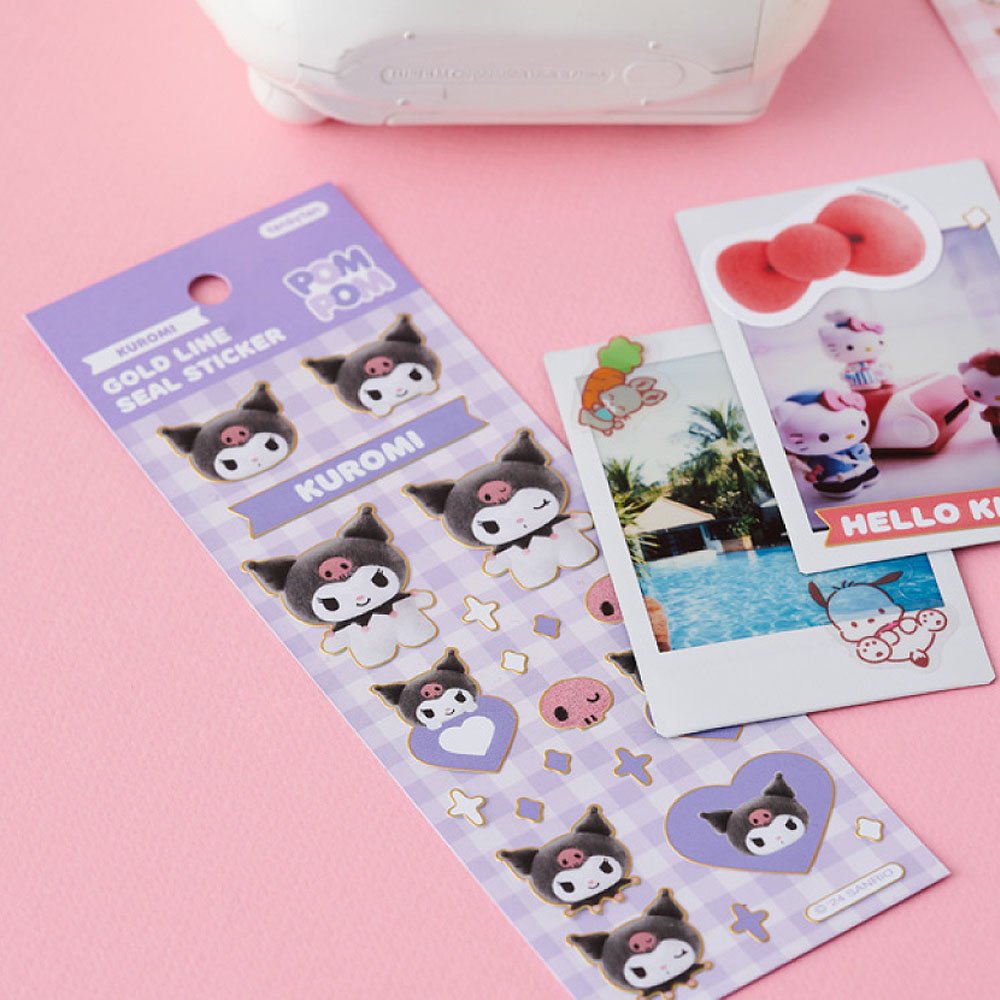Sanrio Characters Gold Bolder Sticker :Pompom
