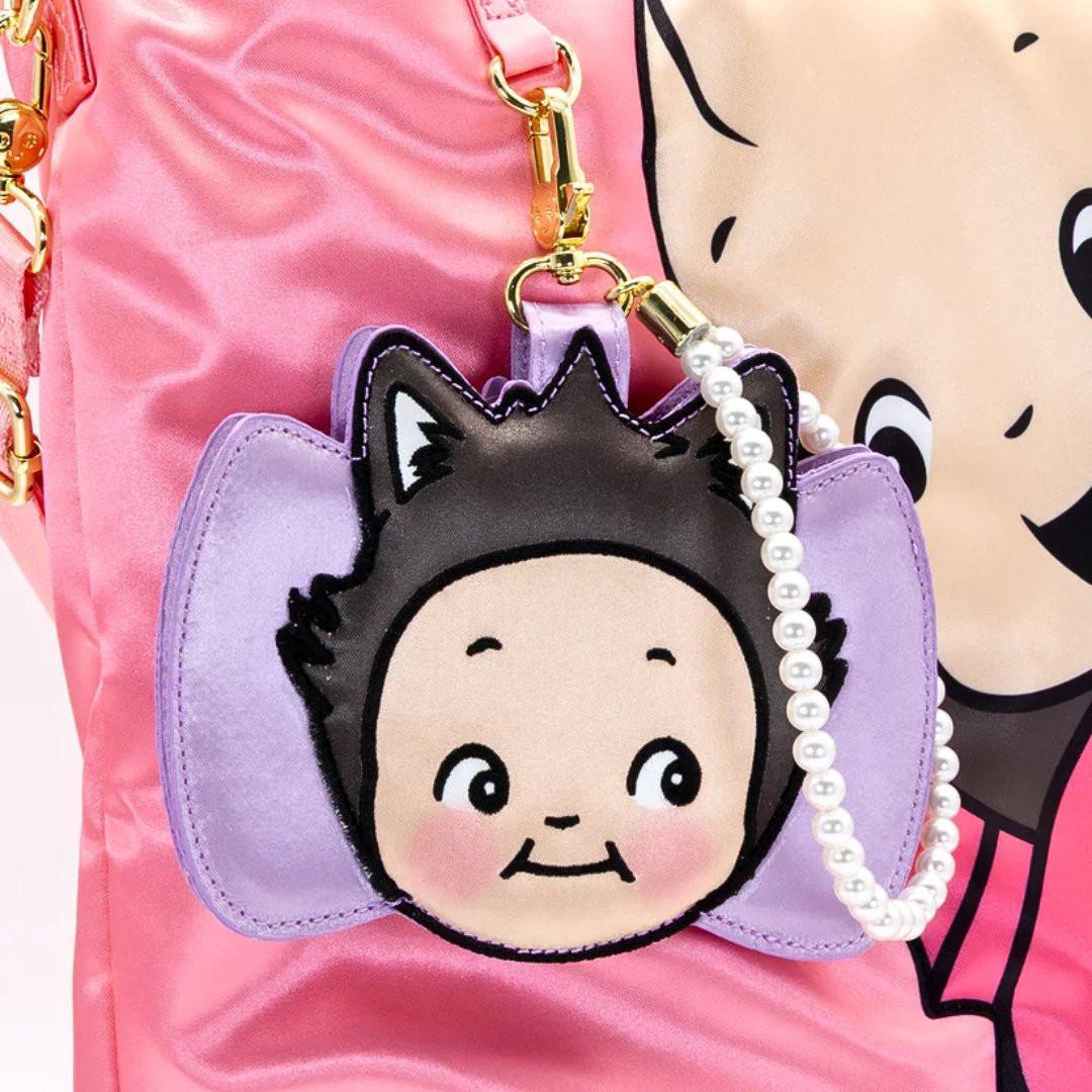 Kewpie Cat Bow Pearl Wristlet Card Holder