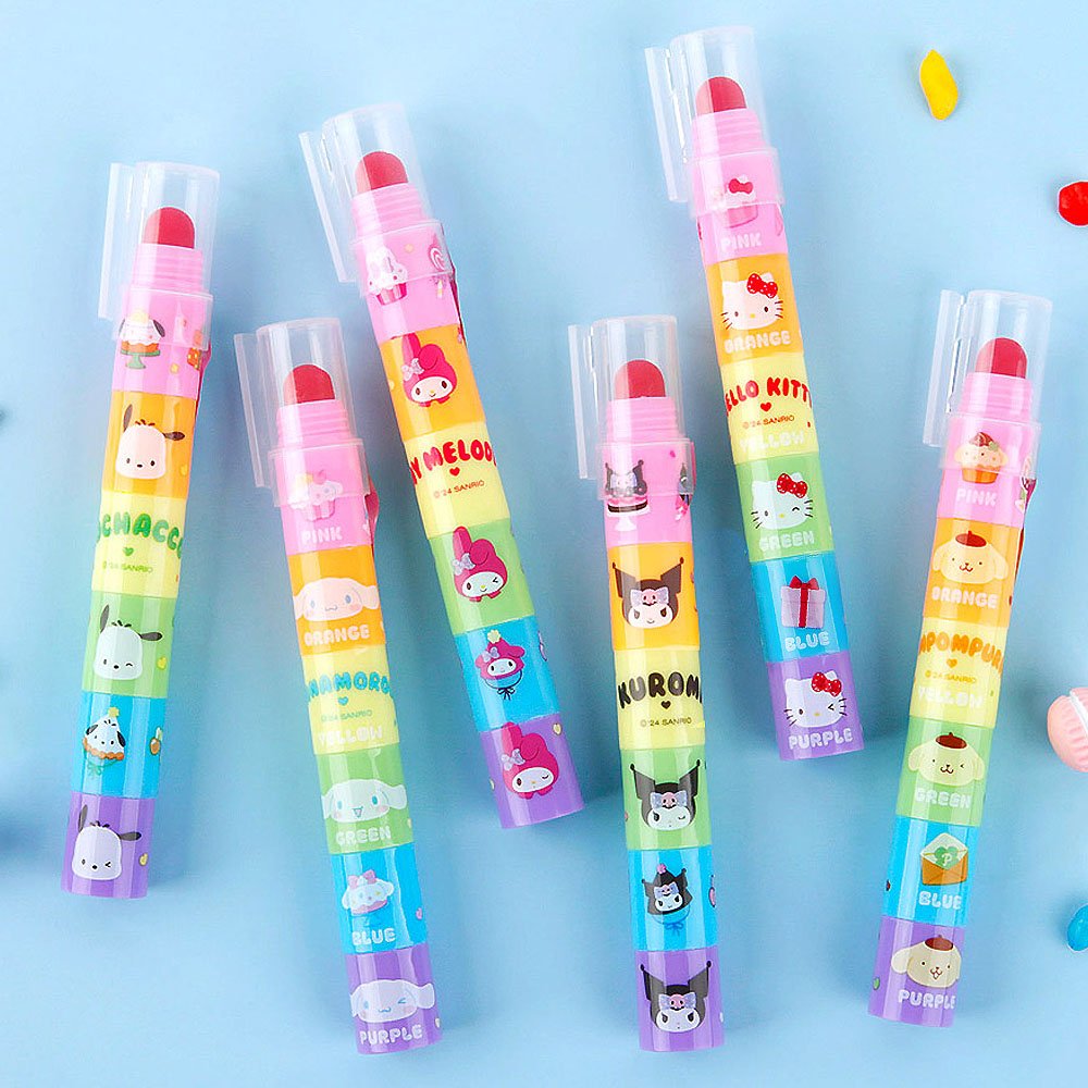 Sanrio Block Crayon 6-Color Highlighter