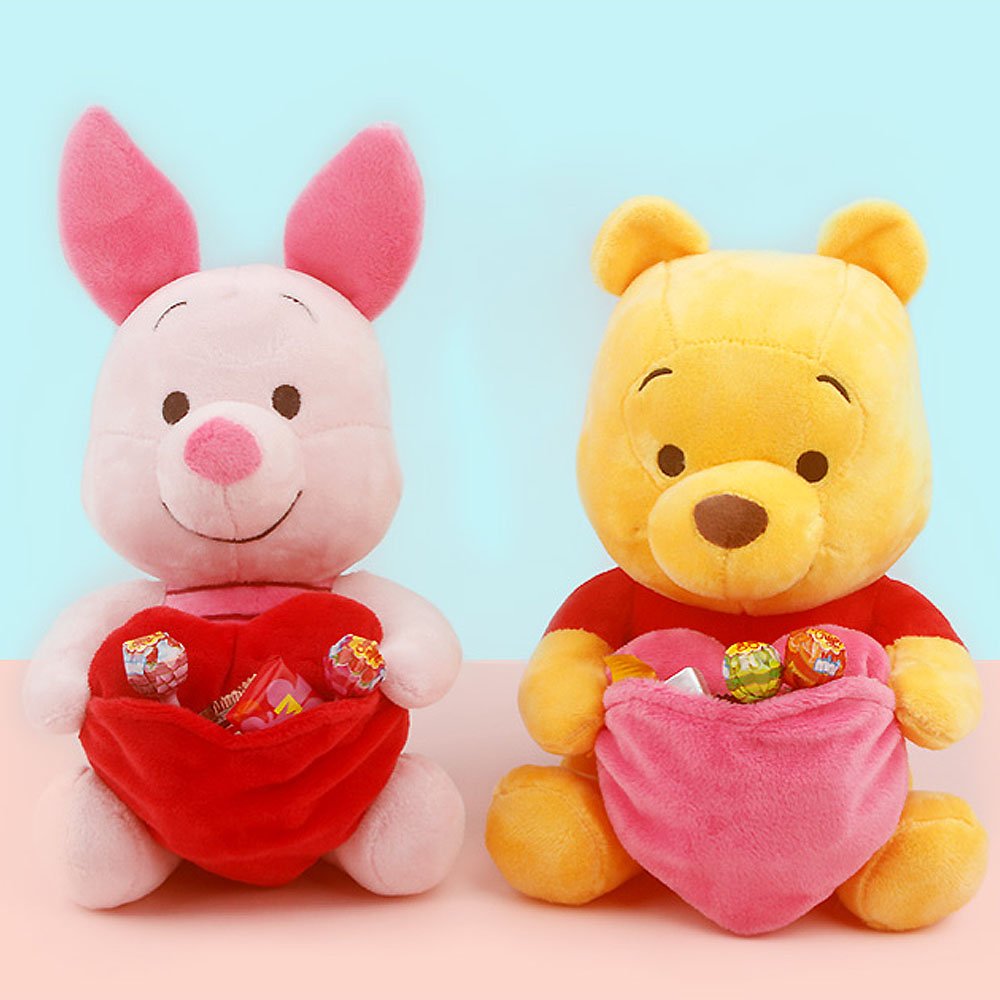 Disney Winnie the Pooh & Piglet Heart 10" Plush
