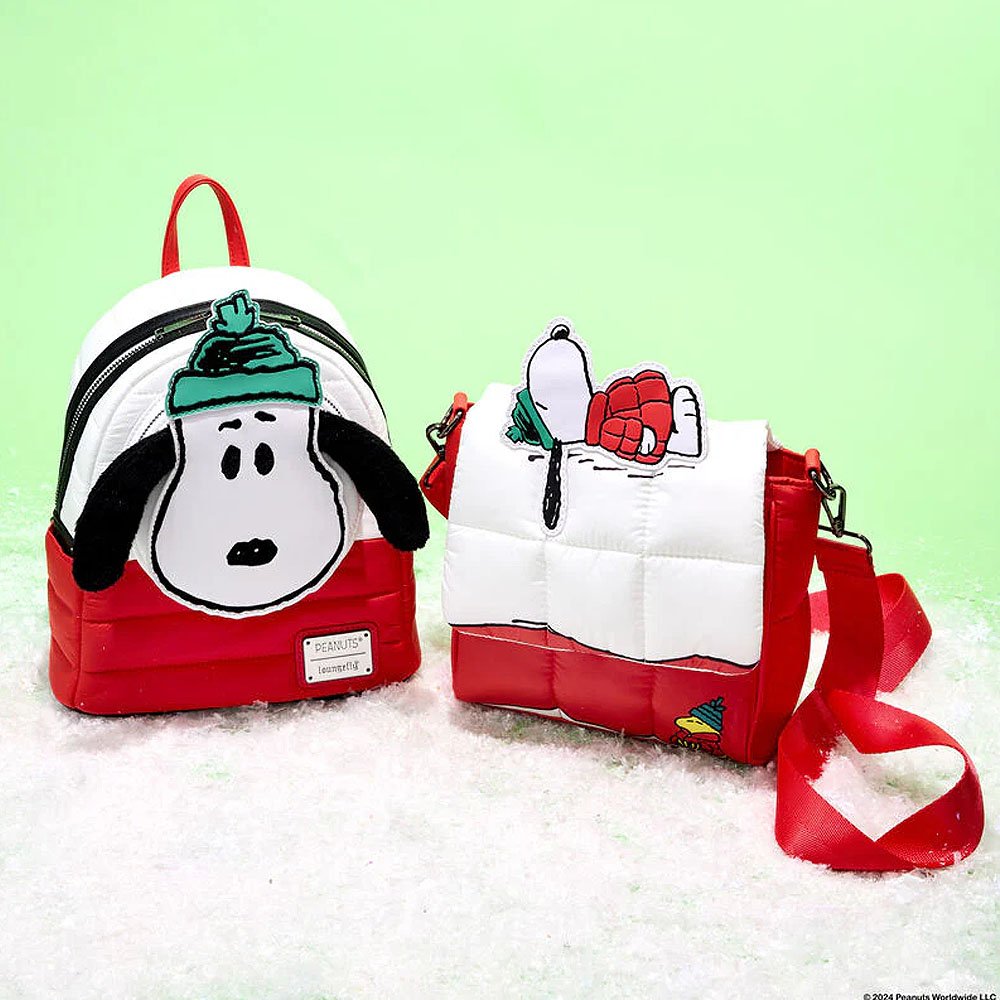 Loungefly x Peanuts Snoopy & Woodstock Snow Day Doghouse Crossbody Bag