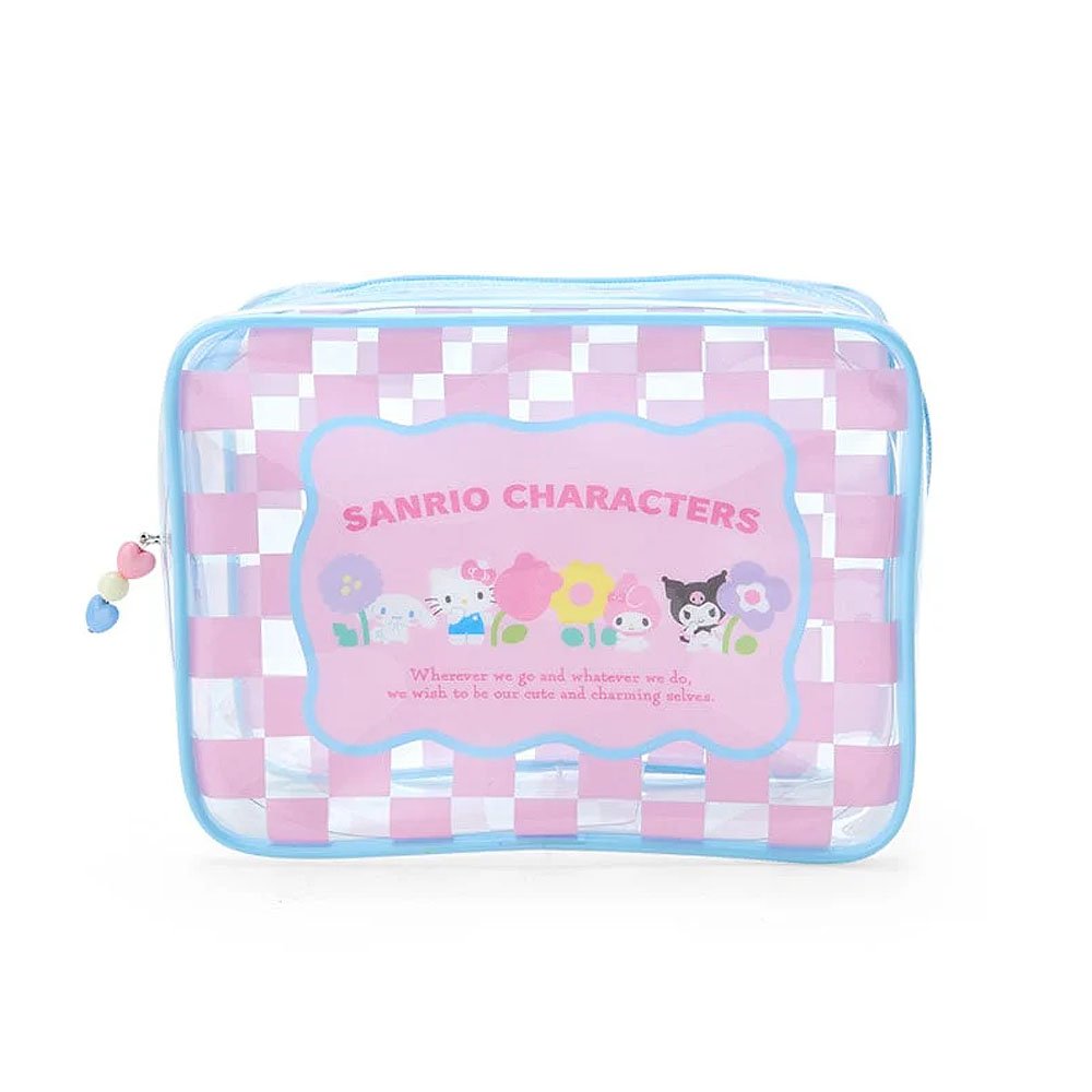 Sanrio Characters PVC Pouch :Pastel Check