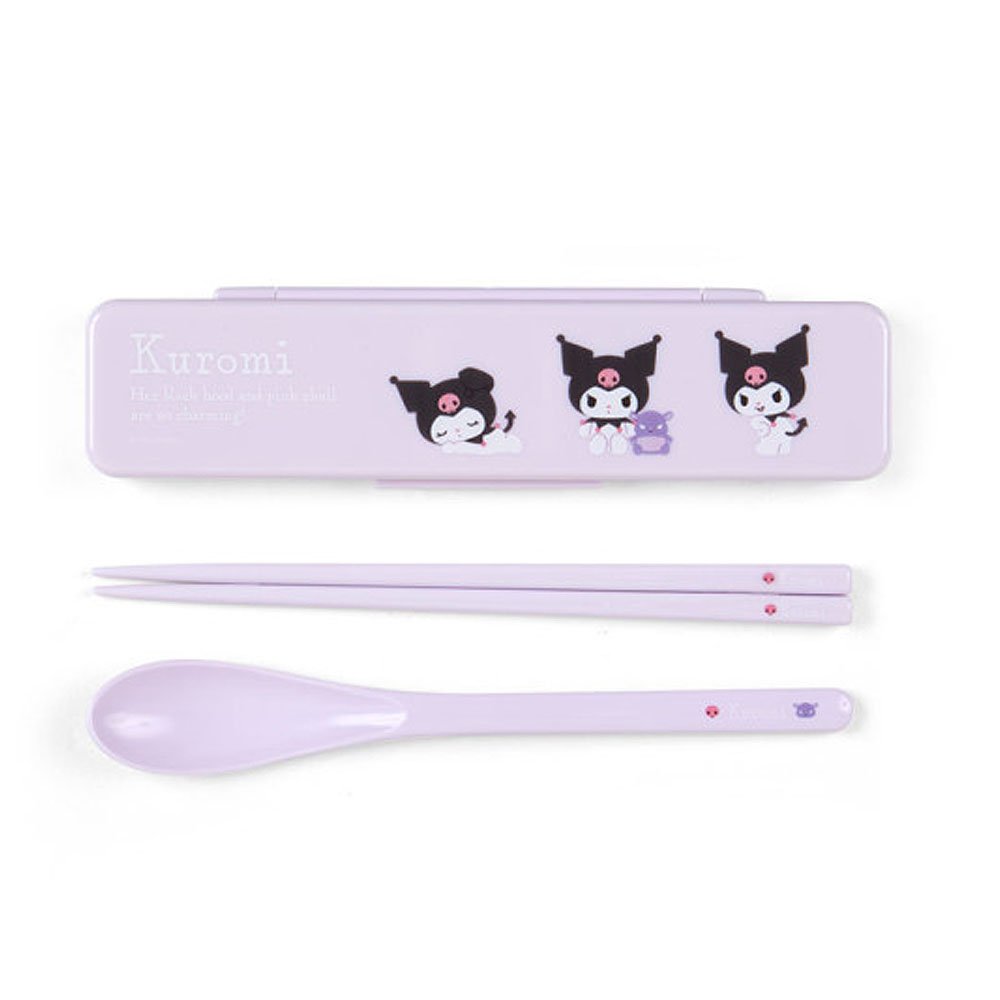 Kuromi Bento Box & Chopsticks & Spoon with Case Set