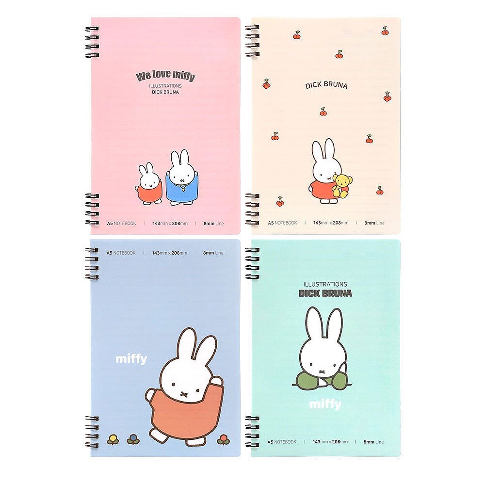 Miffy Twin PP Ruled A5 Notebook
