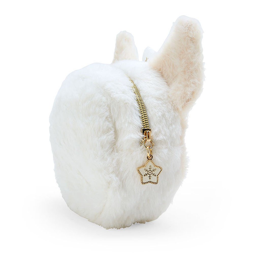 Kuromi Fluffy Plush Clutch: White Gold