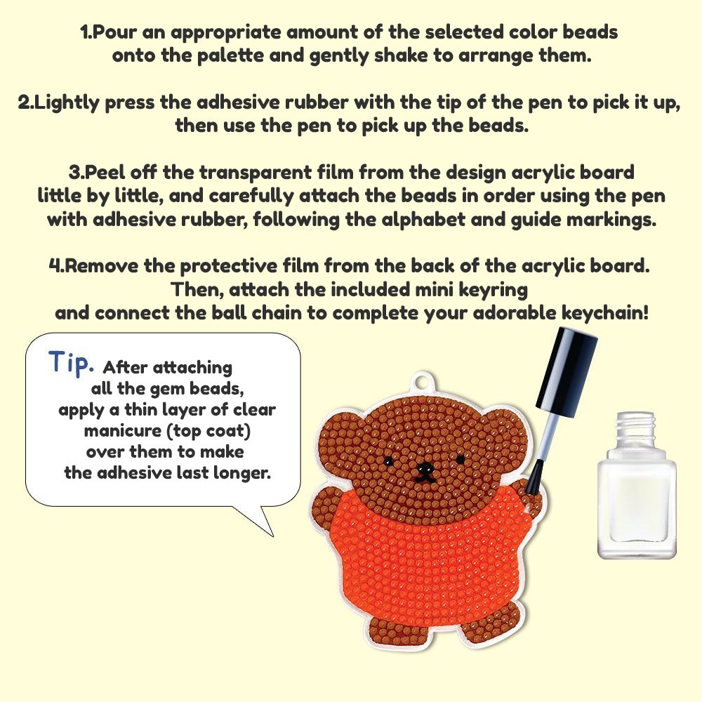 Miffy and Boris Daimon Beads DIY Keychain