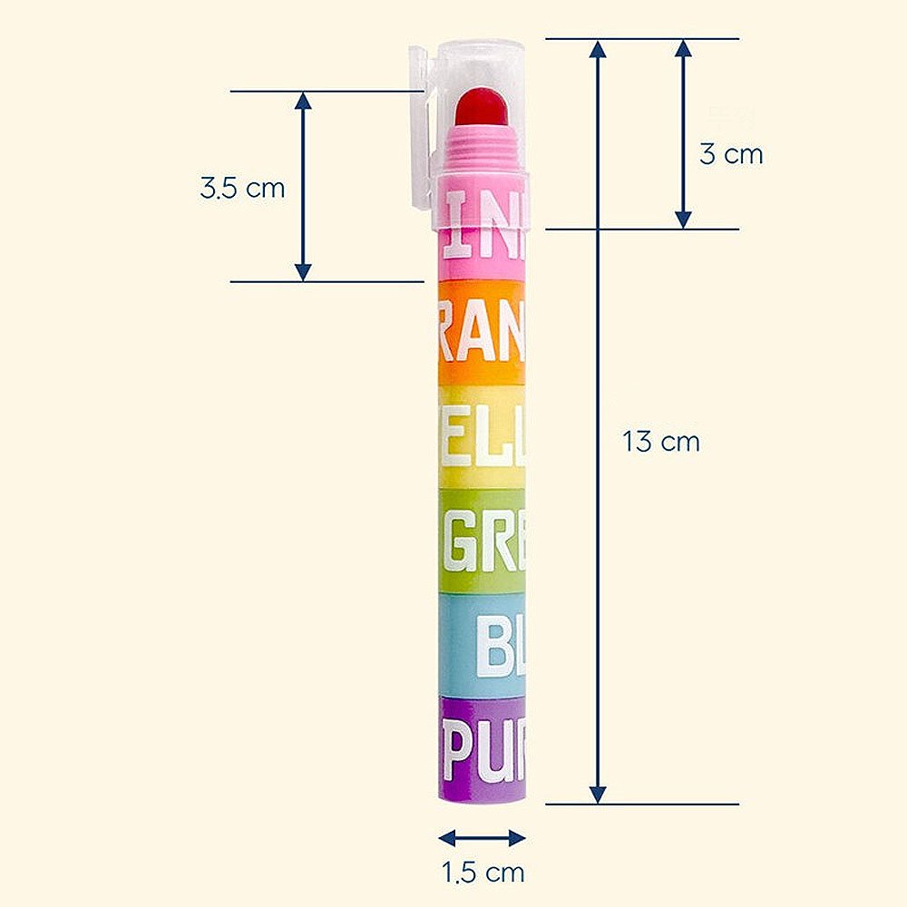 Block Crayon 6-Color Highlighter
