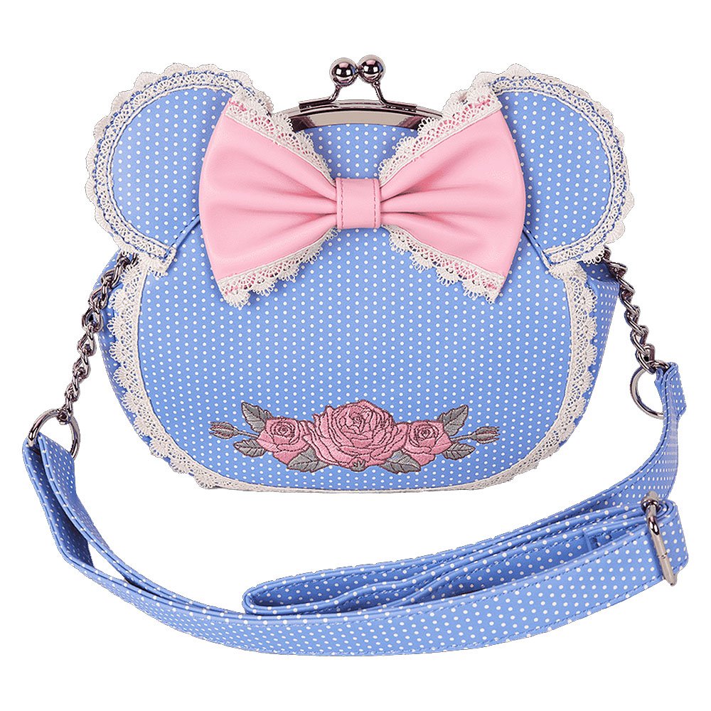 Loungefly x Minnie Mouse Floral and Lace Kisslock Crossbody Bag