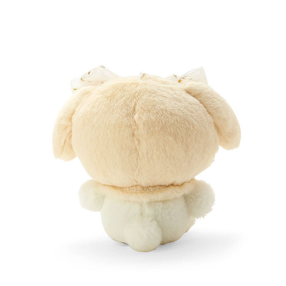 Sanrio My Melody Fluffy Plush Keychain: White Gold