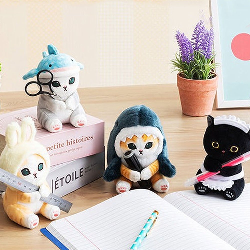 Mofusand black cat dressed as a classic maid plush stuffed animal